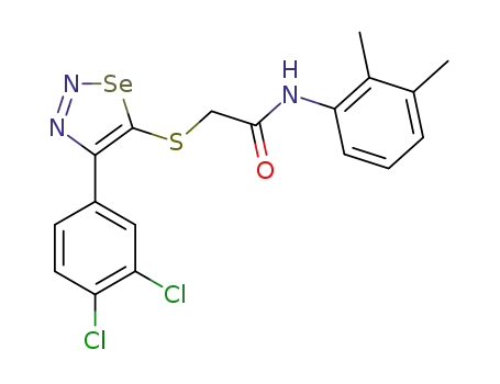 Molecular Structure of 1190213-55-8 (2-(4-(3,4-dichlorophenyl)-1,2,3-selenadiazol-5-ylthio)-N-(2,3-dimethylphenyl)acetamide)