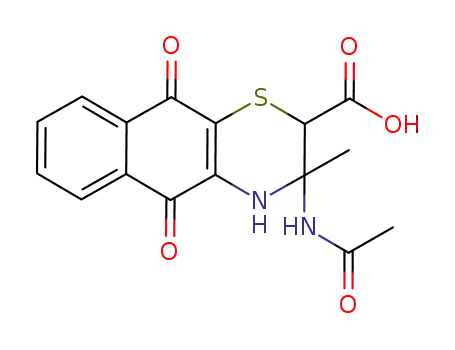 Molecular Structure of 1023271-65-9 (2-acetamido-2-methyl-2H-naphtho[2,3-b][1,4]thiazine-5,10-dione-3-carboxylic acid)