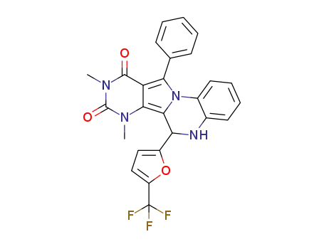 7,9-dimethyl-11-phenyl-6-(5-trifluoromethylfuran-2-yl)-5,6-dihydropyrimido[4',5':3,4]pyrrolo[1,2-a]quinoxaline-8,10(7H,9H)-dione