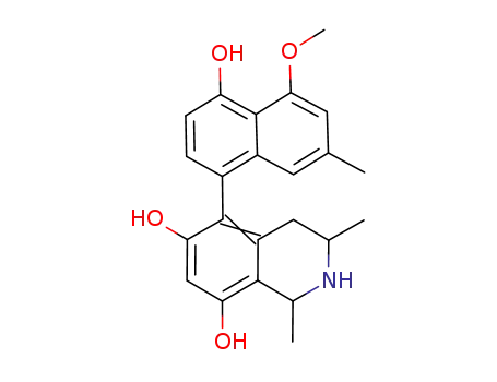 (S-biar)-6,8-Dihydroxy-5-(4-hydroxy-5-methoxy-7-methyl-1-naphthyl)-1(R),3(R)-dimethyl-1,2,3,4-tetrahydroisoquinoline