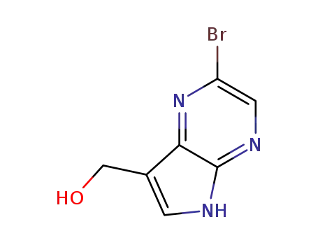 Molecular Structure of 1334674-88-2 ((2-bromo-5H-pyrrolo[2,3-b]pyrazin-7-yl)methanol)