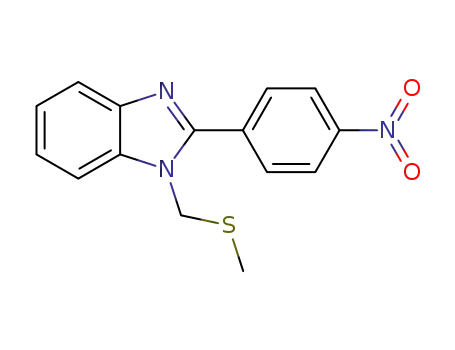 Molecular Structure of 1313401-99-8 (1-methylsulphanylmethyl-2-(4'-nitrophenyl)-1H-benzimidazole)