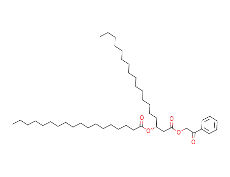 Molecular Structure of 287922-82-1 (phenacyl (R)-3-(octadecanoyloxy)octadecanoate)