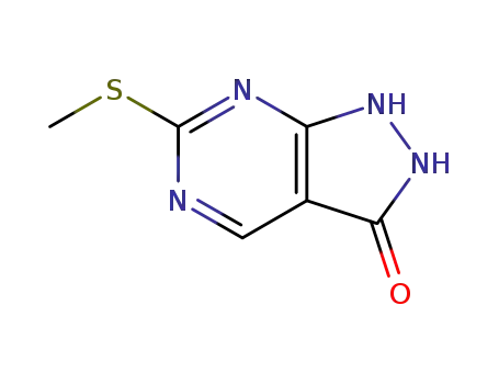 Molecular Structure of 100047-42-5 (6-(Methylthio)-1H-pyrazolo[3,4-d]pyriMidin-3(2H)-one)