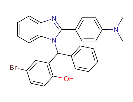 Molecular Structure of 1295567-91-7 (4-bromo-2-{α-[1-(4-dimethylaminophenyl)benzoimidazol-2-yl]benzyl}phenol)