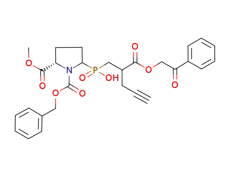 (2S)-1-[(benzyloxy)carbonyl]-5-(methoxycarbonyl)tetrahydro-1H-pyrrol-2-yl{2-[(2-oxo-2-phenylethoxy)carbonyl]-4-pentynyl}phosphinic acid