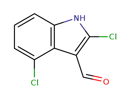 Molecular Structure of 28035-67-8 (2,4-Dichloro-1H-indole-3-carbaldehyde)