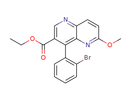 Molecular Structure of 1310359-66-0 (ethyl 4-(2-bromophenyl)-6-methoxy-1,5-naphthyridine-3-carboxylate)