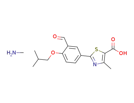 Molecular Structure of 1350352-73-6 (2-[3-formyl-4-(2-methylpropoxy)phenyl]-4-methylthiazole-5-carboxylic acid methylamine)