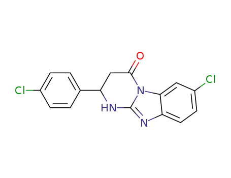 Molecular Structure of 1221962-62-4 (7-Chloro-2-(4-chlorophenyl)-1,2,3,4-tetrahydropyrimido[1,2-a]-benz-imidazol-4-one)