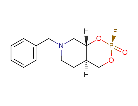 Molecular Structure of 1310359-09-1 ((-)-(1R,3S,6R)-9-benzyl-3-fluoro-2,4-dioxa-9-aza-3-phosphadecalin 3-oxide)