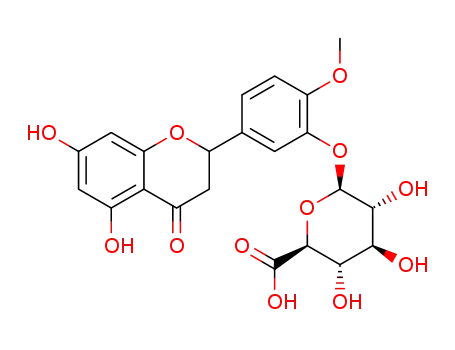 Molecular Structure of 1237479-05-8 (5-(3,4-Dihydro-5,7-dihydroxy-4-oxo-2H-1-benzopyran-2-yl)-2-methoxyphenyl beta-D-glucopyranosiduronic acid)