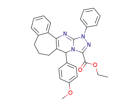 3-ethoxycarbonyl-1,5,6,7,8-pentahydro-1-phenyl-5-(4-methoxyphenyl)-benzo[6,7]cyclohepta[1,2-d][1,2,4]-triazolo[4,3-a]pyrimidine