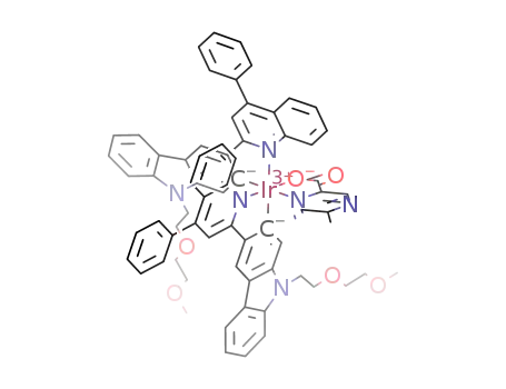 Molecular Structure of 1310041-69-0 (bis[9-(2-(2-methoxyethoxy)ethyl)-3-(4-phenylquinolin-2-yl)-9H-carbazolato-N,C<sub>2</sub>']iridium(III)(5-methyl-2-pyridinecarboxylate))