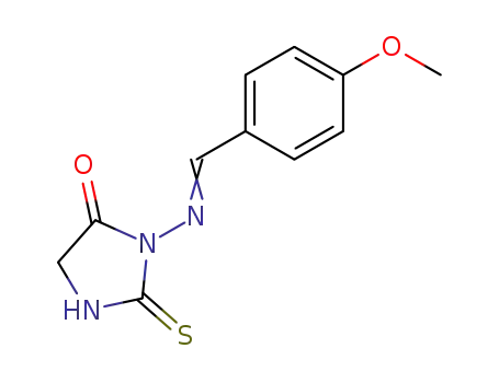 Molecular Structure of 78559-08-7 (3-[(4-methoxybenzylidene)amino]-2-thioxoimidazolidin-4-one)
