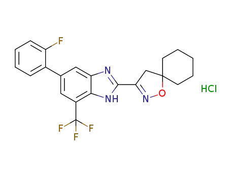 3-[5-(2-fluorophenyl)-7-trifluoromethyl-1H-benzimidazol-2-yl]-1-oxa-2-azaspiro[4.5]dec-2-ene hydrochloride