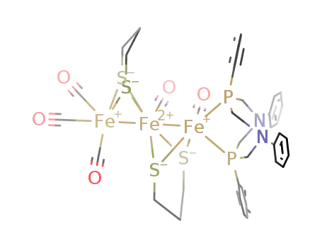 Fe3(CO)4(μ-S(CH2)3S)2(μ-CO)(κ2-1,3,5,7-tetraphenyl-1,5-diaza-3,7-diphosphacyclooctane)
