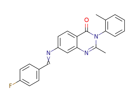 2-methyl-3-(2-methylphenyl)-7-(4-flourobenzylideneamino)-4(3H)-quinazolinone