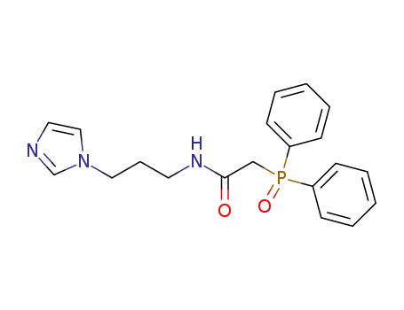 Molecular Structure of 1228996-38-0 (2-(diphenylphosphinyl)-N-[3-(1H-imidazol-1-yl)propyl]-acetamide)