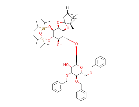 6-(3,4,6-tri-O-benzyl-α-D-mannopyranosyl)-3,4-O-(1,1,3,3-tetraisopropyldisiloxanedi-1,3-yl)-1,2-O-((1S,4S)-1,7,7-trimethyl-[2.2.1]bicyclohept-6-ylidene)-D-myo-inositol