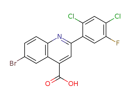 Molecular Structure of 903596-58-7 (6-bromo-2-(2,4-dichloro-5-fluorophenyl)quinoline-4-carboxylic acid)
