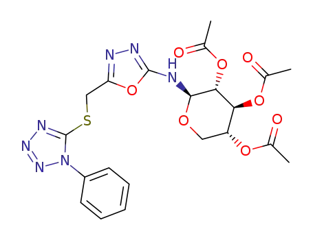 5-(1-phenyl-1H-tetrazol-5-ylsulfanylmethyl)-N-(2,3,4-tri-O-acetyl-β-D-xylopyranosyl)-1,3,4-oxadiazol-2-amine