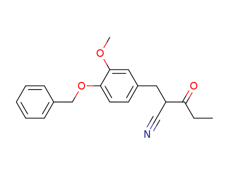Benzenepropanenitrile, 3-methoxy-a-(1-oxopropyl)-4-(phenylmethoxy)-