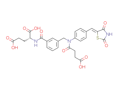 (R,Z)-2-(3-((3-carboxy-N-(4-((2,4-dioxothiazolidin-5-ylidene)methyl)phenyl)propanamido)methyl)benzamido)pentanedioic acid
