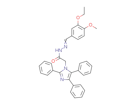 Molecular Structure of 1263432-10-5 (2-(2,4,5-triphenyl-1H-imidazol-1-yl)-N'-(3-ethoxy-4-methoxybenzylidene)acetohydrazide)