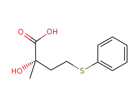 Molecular Structure of 691359-47-4 ((S)-2-hydroxy-2-methyl-4-(phenylthio)butanoic acid)