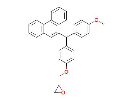 Molecular Structure of 870719-91-8 (Oxirane, [[4-[(4-methoxyphenyl)-9-phenanthrenylmethyl]phenoxy]methyl]-)