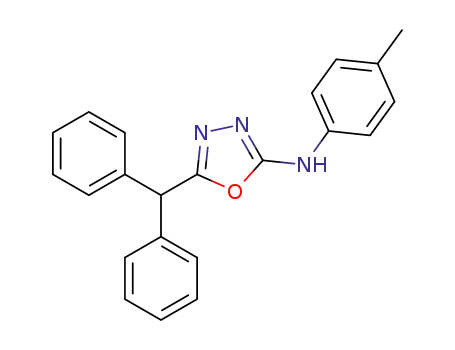 Molecular Structure of 1276682-36-0 (5-(diphenylmethyl)-2-(4-methylphenyl)amino-1,3,4-oxadiazole)