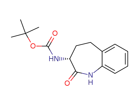 Molecular Structure of 145485-03-6 ((R)(2-OXO-2,3,4,5-TETRAHYDRO-1H-BENZO[B]AZEPIN-3-YL)-CARBAMIC ACID TERT-BUTYL ESTER)