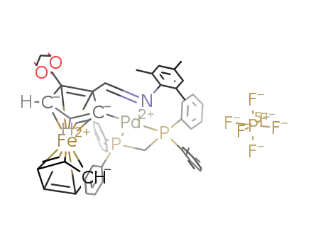 [Pd(η5-C5H5)Fe(η5-C5H2(C(H)O(CH2)3O)C(H)=N-2,4,6-Me3C6H2)(Ph2P(CH2)PPh2-P,P)]PF6