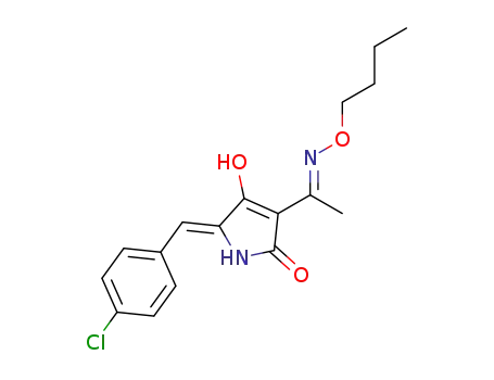 (Z)-3-((E)-1-(butoxyimino)ethyl)-5-(4-chlorobenzylidene)-4-hydroxy-1,5-dihydro-2H-pyrrole-2-one
