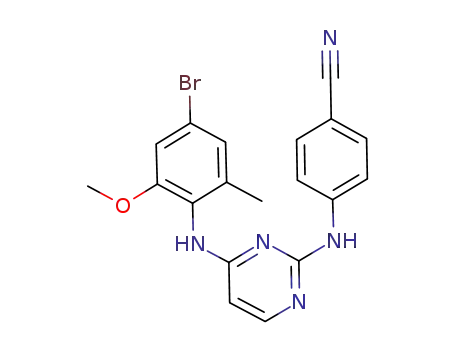 Molecular Structure of 943827-00-7 (4-[4-(4-bromo-2-methyl-6-methoxyphenylamino)pyrimidin-4-ylamino]benzonitrile)