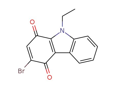 Molecular Structure of 188941-53-9 (1H-Carbazole-1,4(9H)-dione, 3-bromo-9-ethyl-)