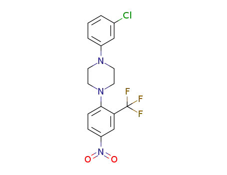 Molecular Structure of 1259332-93-8 (1-(3-chlorophenyl)-4-(4-nitro-2-(trifluoromethyl)phenyl)piperazine)