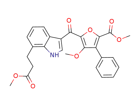 4-methoxy-5-[7-(2-methoxycarbonyl-ethyl)-1<i>H</i>-indole-3-carbonyl]-3-phenyl-furan-2-carboxylic acid methyl ester