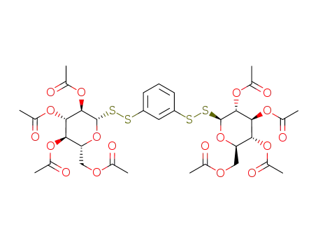 Molecular Structure of 1206551-88-3 (1,3-bis[(2,3,4,6-tetra-O-acetyl-β-D-glucopyranosyl)dithio]benzene)