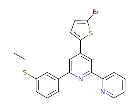 Molecular Structure of 1351823-47-6 (4-(5-bromothiophen-2-yl)-6-(3-(ethylthio)phenyl)-2,2'-bipyridine)