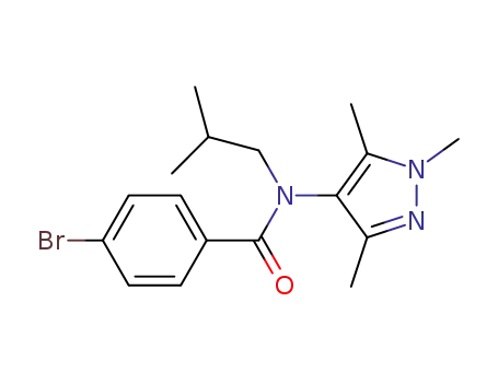 Molecular Structure of 1352127-11-7 (4-bromo-N-isobutyl-N-(1,3,5-trimethyl-1H-pyrazol-4-yl)benzamide)