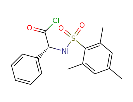 Molecular Structure of 866458-32-4 ((R)-Phenyl-(2,4,6-trimethyl-benzenesulfonylamino)-acetyl chloride)