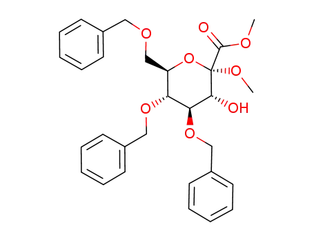 methyl 4,5,7-tri-O-benzyl-2-O-methyl-α-D-gluco-hept-2-ulopyranosonate