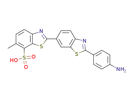 Molecular Structure of 5855-97-0 (2-(4-aminophenyl)-6-methyl[2,6'-bibenzothiazole]-7-sulphonic acid)
