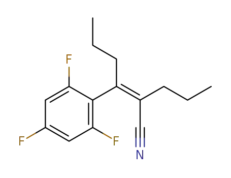 Molecular Structure of 1453500-99-6 ((Z)-3-(2,4,6-trifluorophenyl)-2-propylhex-2-enenitrile)