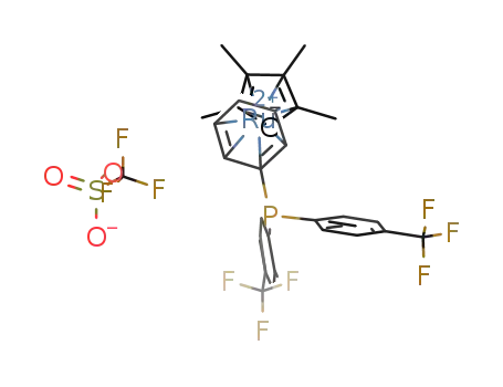 Molecular Structure of 1426142-02-0 ([Cp*Ru(η<sup>6</sup>-C<sub>6</sub>H<sub>5</sub>P(p-C<sub>6</sub>H<sub>4</sub>CF<sub>3</sub>)<sub>2</sub>)][OTf])