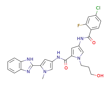 4-(4-chloro-2-fluoro-benzoylamino)-1-(3-hydroxy-propyl)-1<i>H</i>-pyrrole-2-carboxylic acid [5-(1<i>H</i>-benzoimidazol-2-yl)-1-methyl-1<i>H</i>-pyrrol-3-yl]-amide
