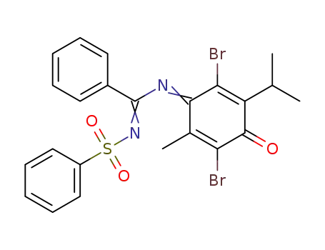 N-[2,5-dibromo-6-methyl-4-oxo-3-(propan-2-yl)cyclohexa-2,5-dien-1-ylidene]-N'-(phenylsulfonyl)benzimidamide