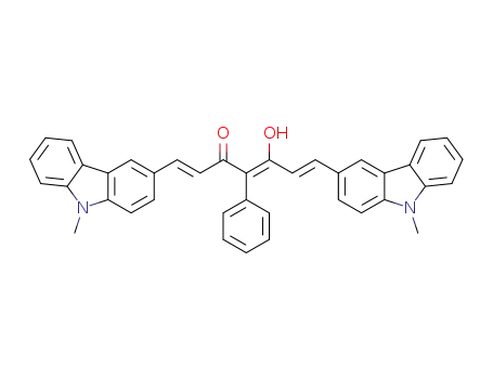 Molecular Structure of 1430884-08-4 ((1E,4Z,6E)-5-hydroxy-1,7-bis(9-methyl-9H-carbazol-3-yl)-4-phenylhepta-1,4,6-trien-3-one)